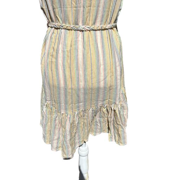 Marine Layer Laney Dress Medium Pastels Beachy Stripe Tiered Ruffle Mini NWT - Picture 8 of 16
